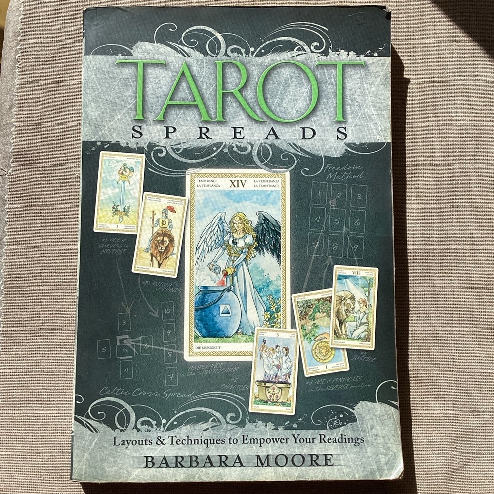 Tarot Spreads Book by Barbara Moore Retro Gifts Spirituality Hippie Boho DIY